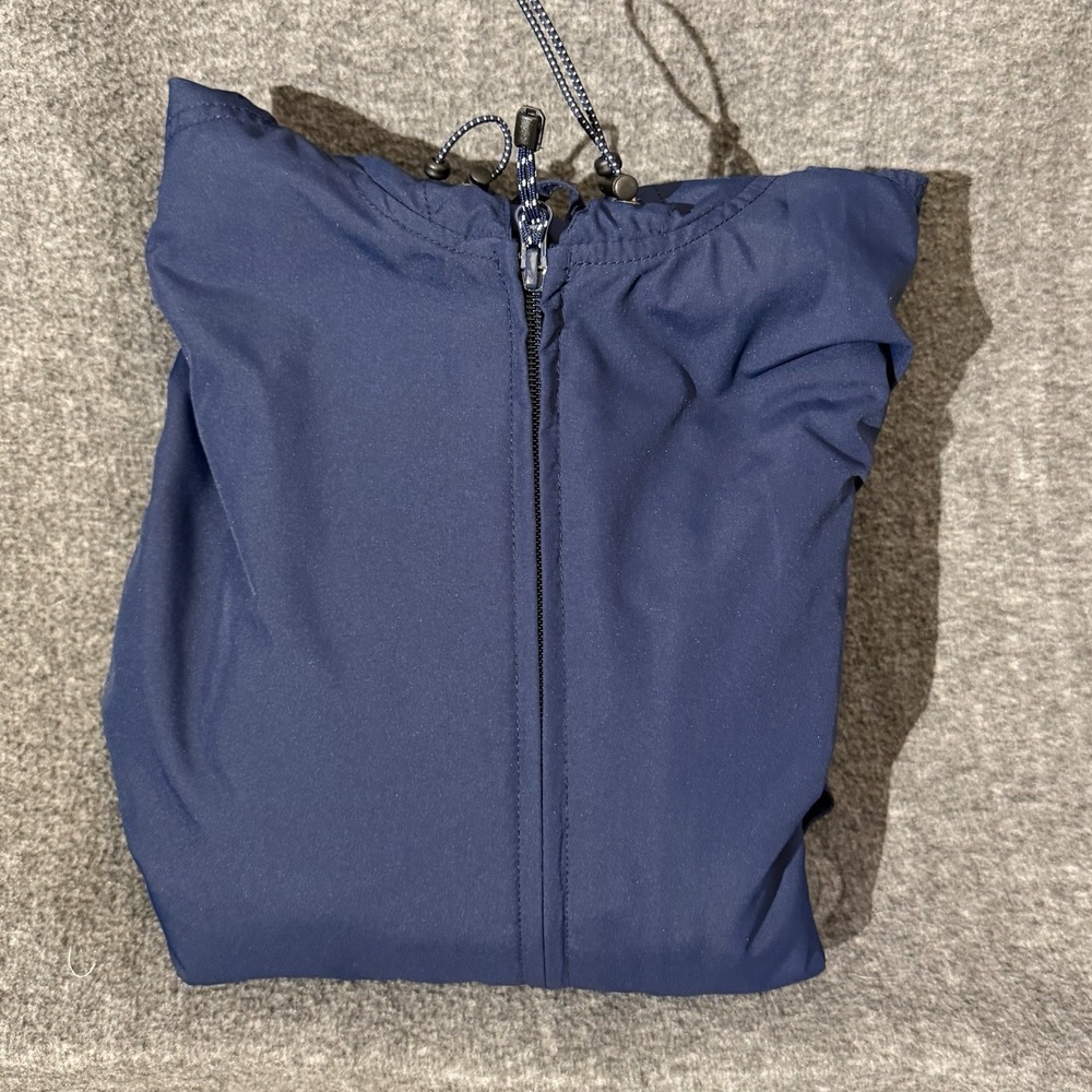 Eddie Bauer Women's Large Navy Lined Windbreaker Hooded Jacket Full Zip